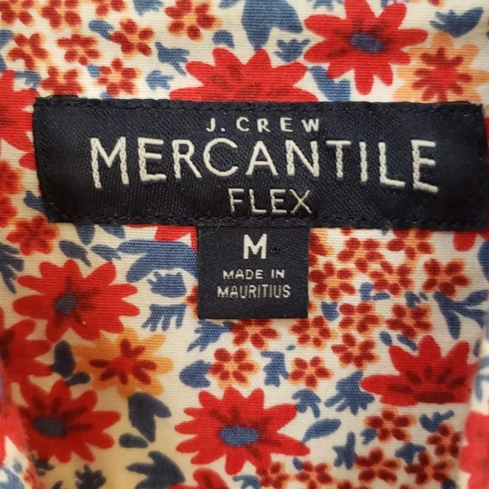 J Crew Mercantile Shirt Mens M Floral Button Down Collar Short Sleeve Festival